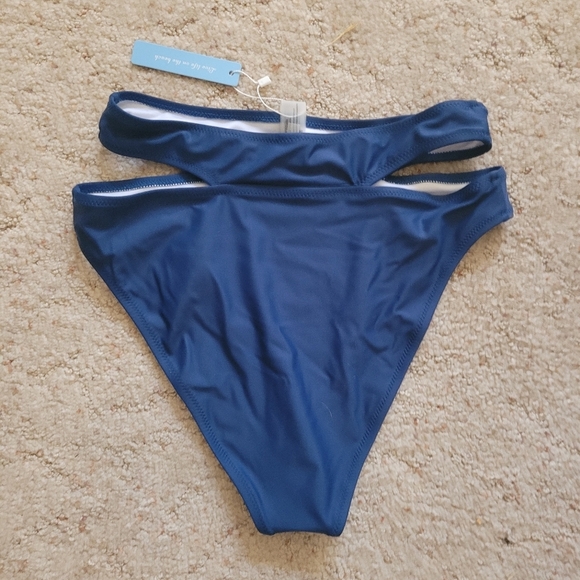 NWT Cupshe Blue Double Strap Bikini Bottom - Picture 3 of 4